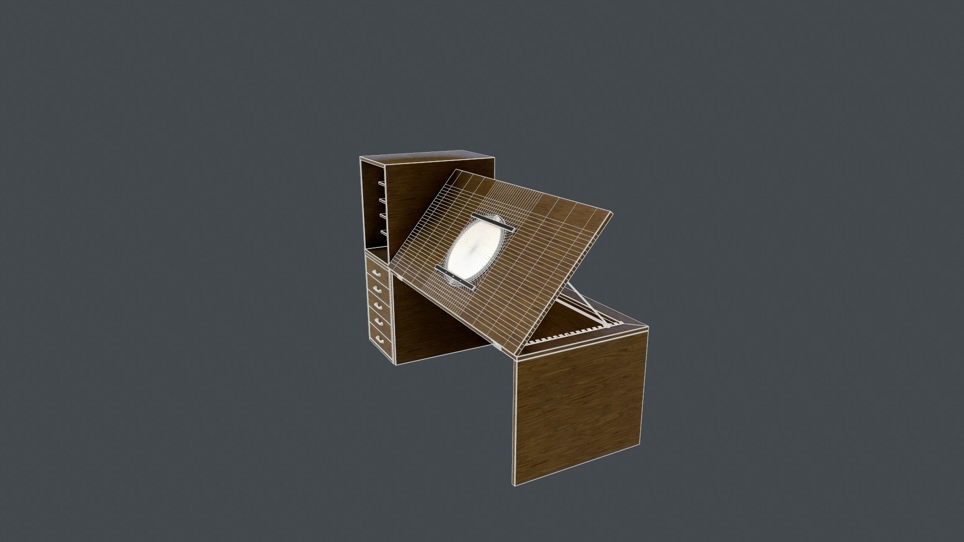 animation desk Low-poly 3D model_18