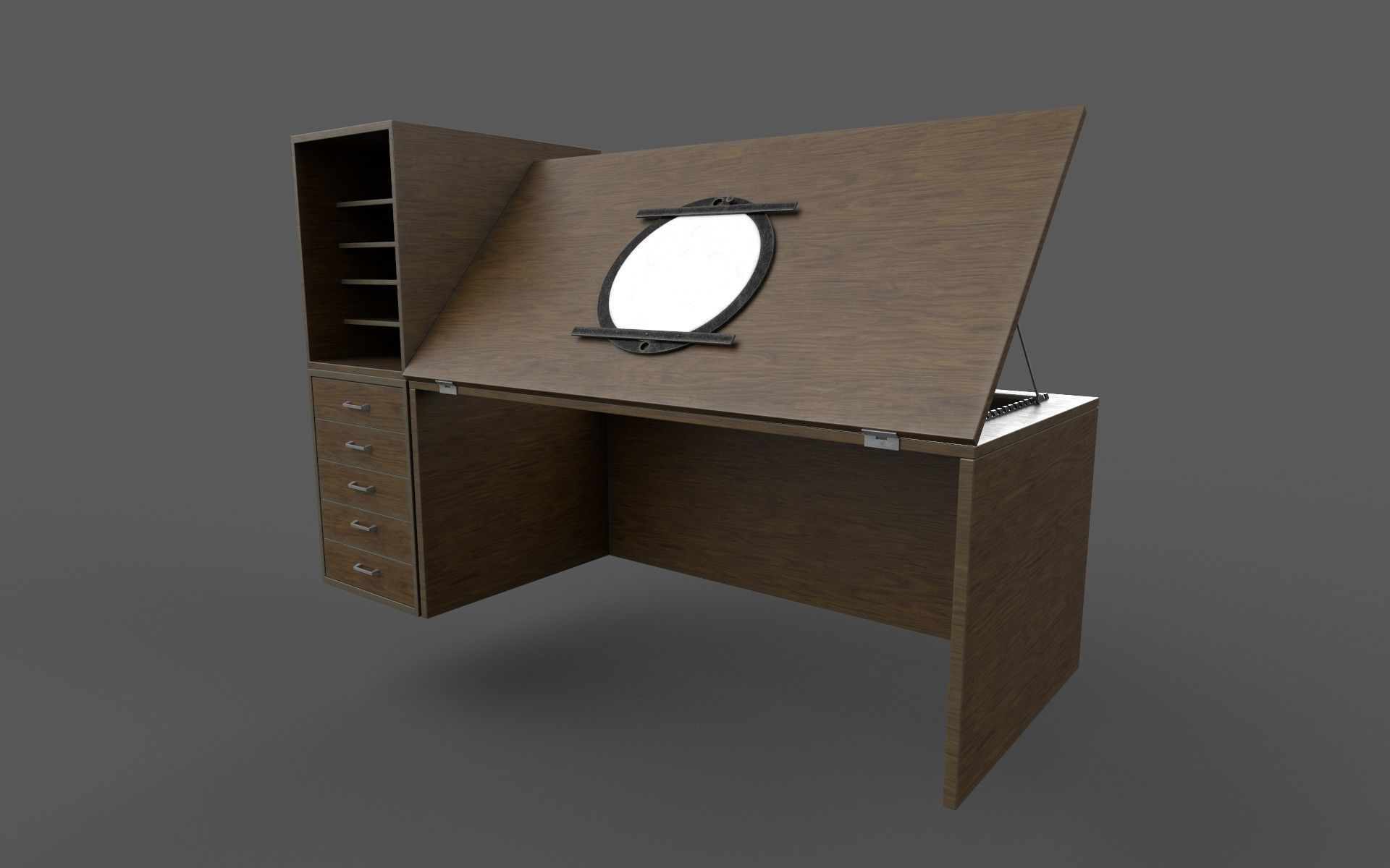 animation desk Low-poly 3D model_9