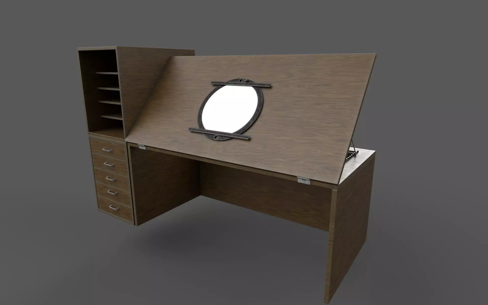 animation desk Low-poly 3D model_0