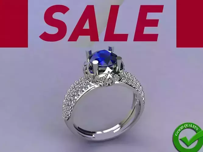 Stylish Women Ring 3D Model STL 3DM Format for Jewelry Print