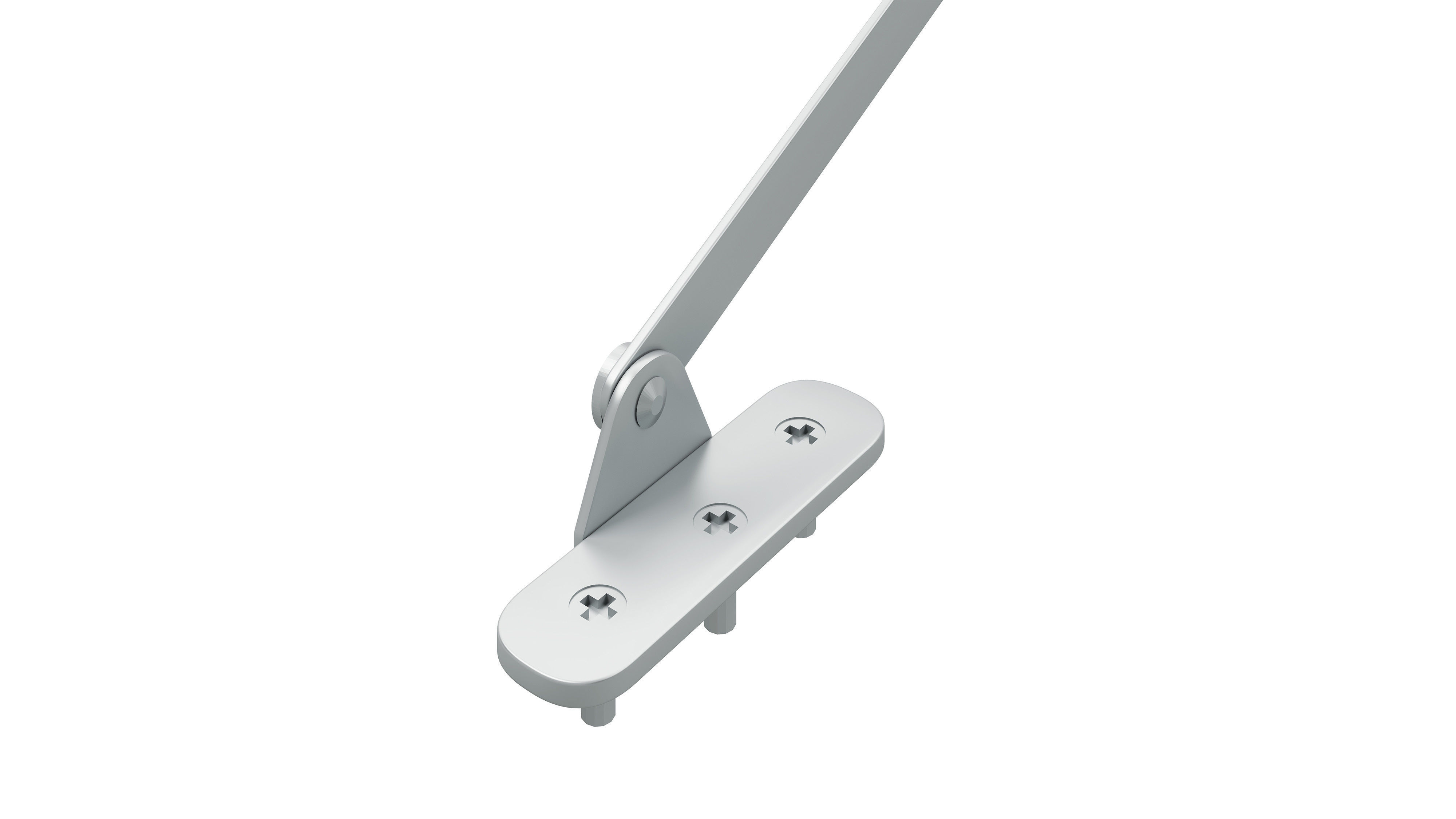 Furniture Brake without pin - galvanized Model 3D 3D model_2