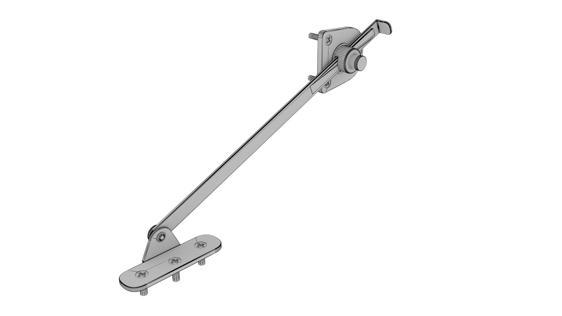 Furniture Brake without pin - galvanized Model 3D 3D model_5