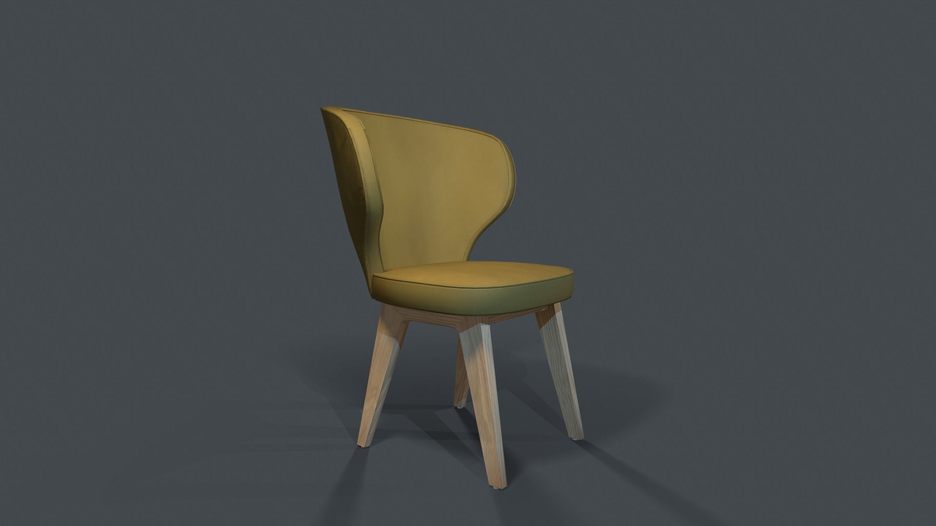 Armchair chair Low-poly 3D model_4