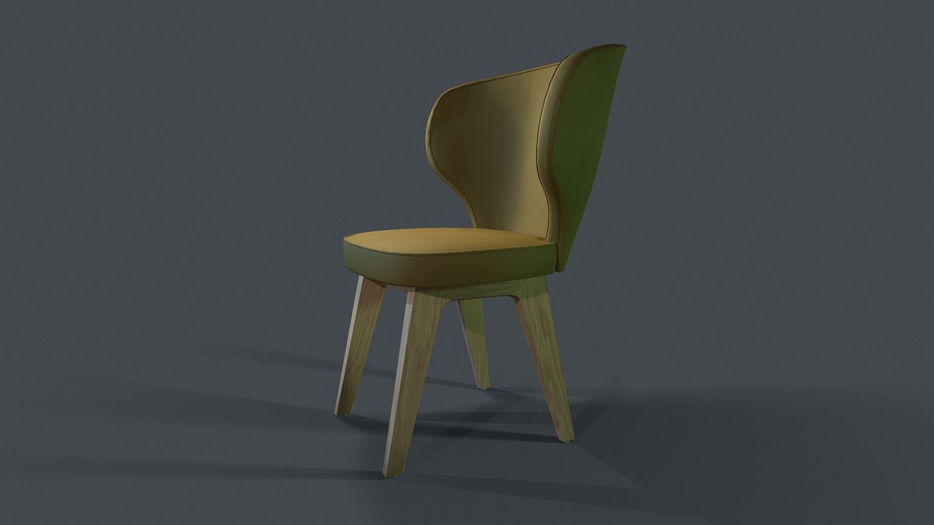 Armchair chair Low-poly 3D model_7