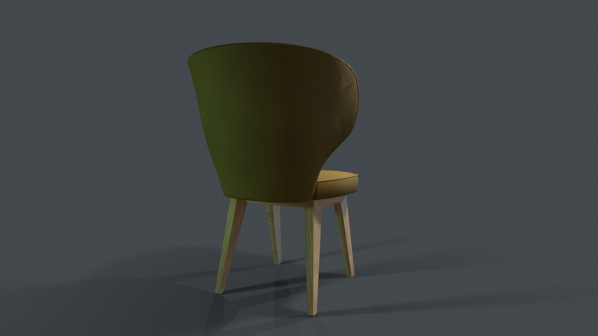Armchair chair Low-poly 3D model_8