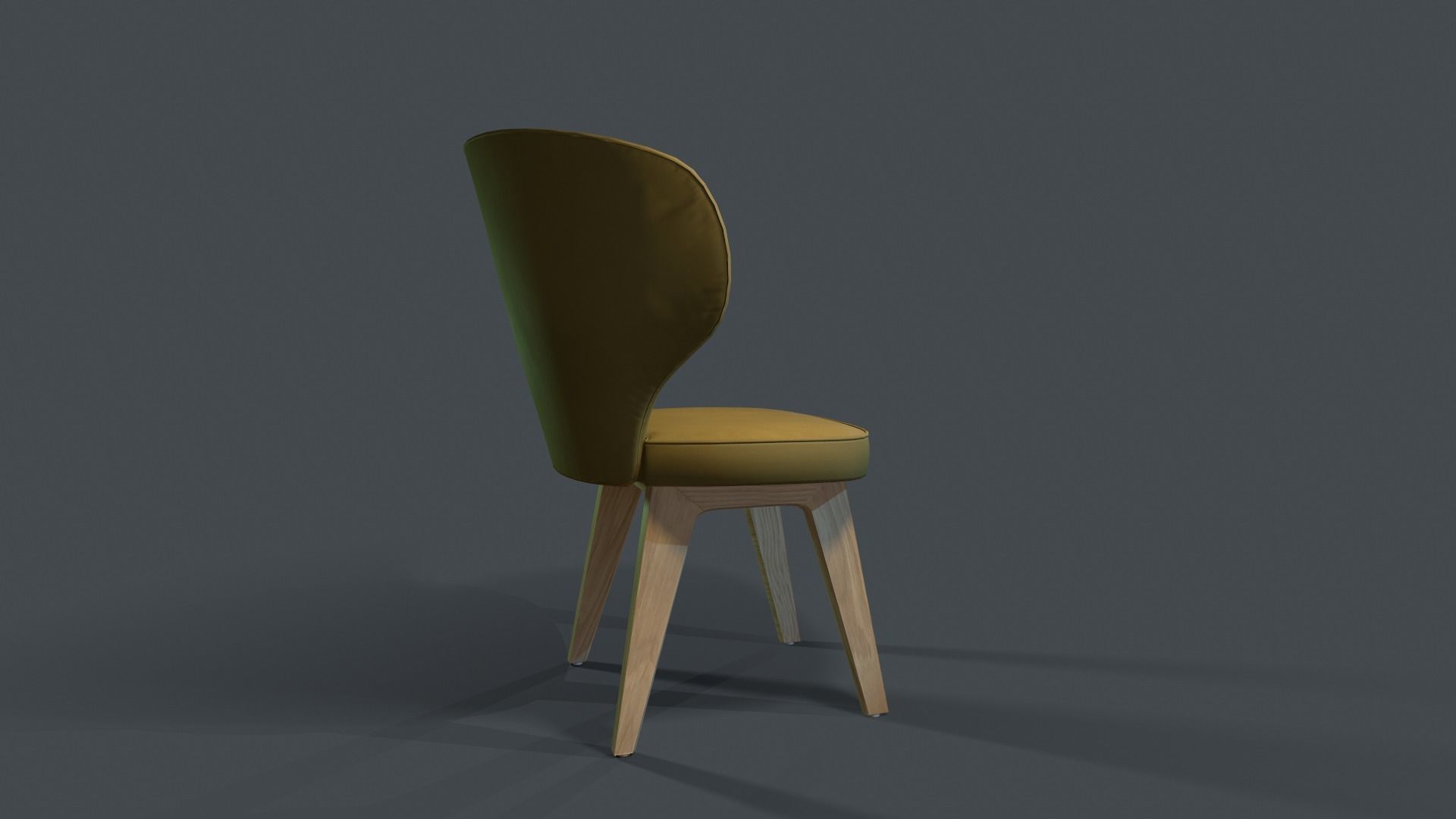 Armchair chair Low-poly 3D model_9