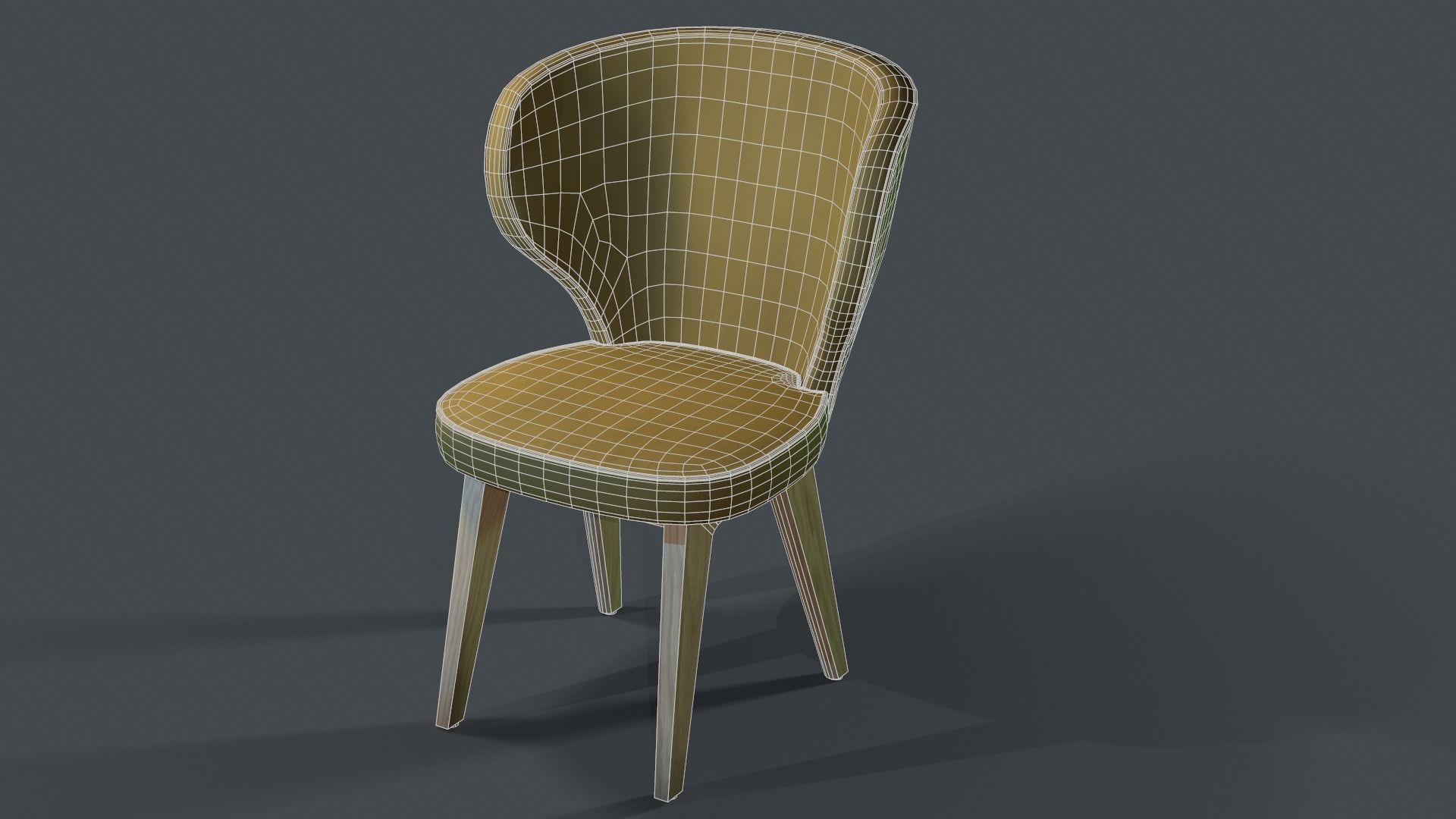 Armchair chair Low-poly 3D model_12
