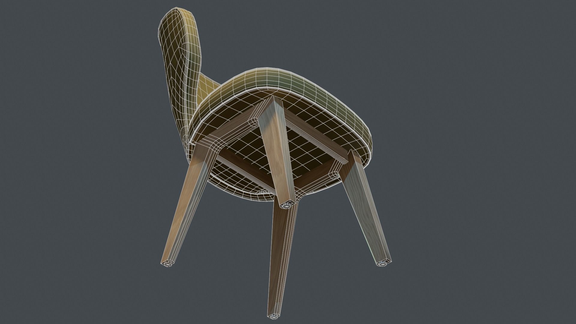 Armchair chair Low-poly 3D model_13