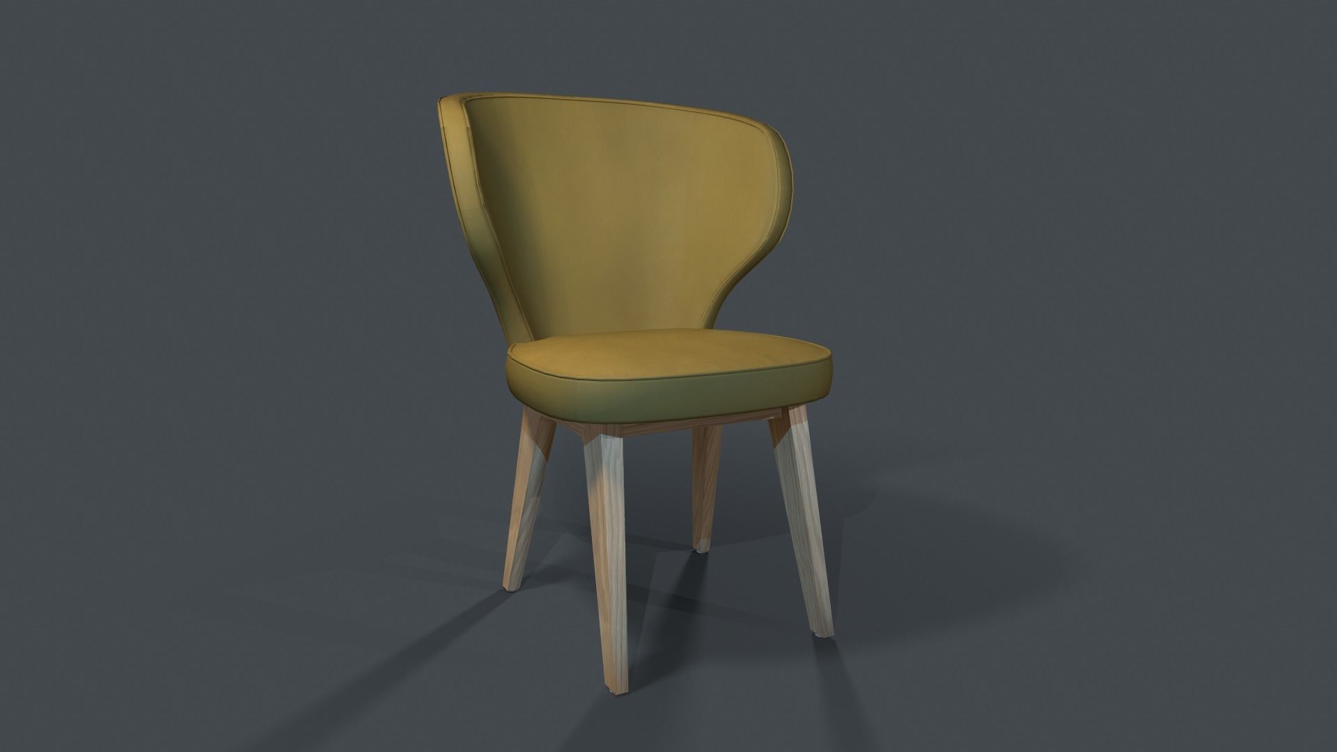 Armchair chair Low-poly 3D model_5