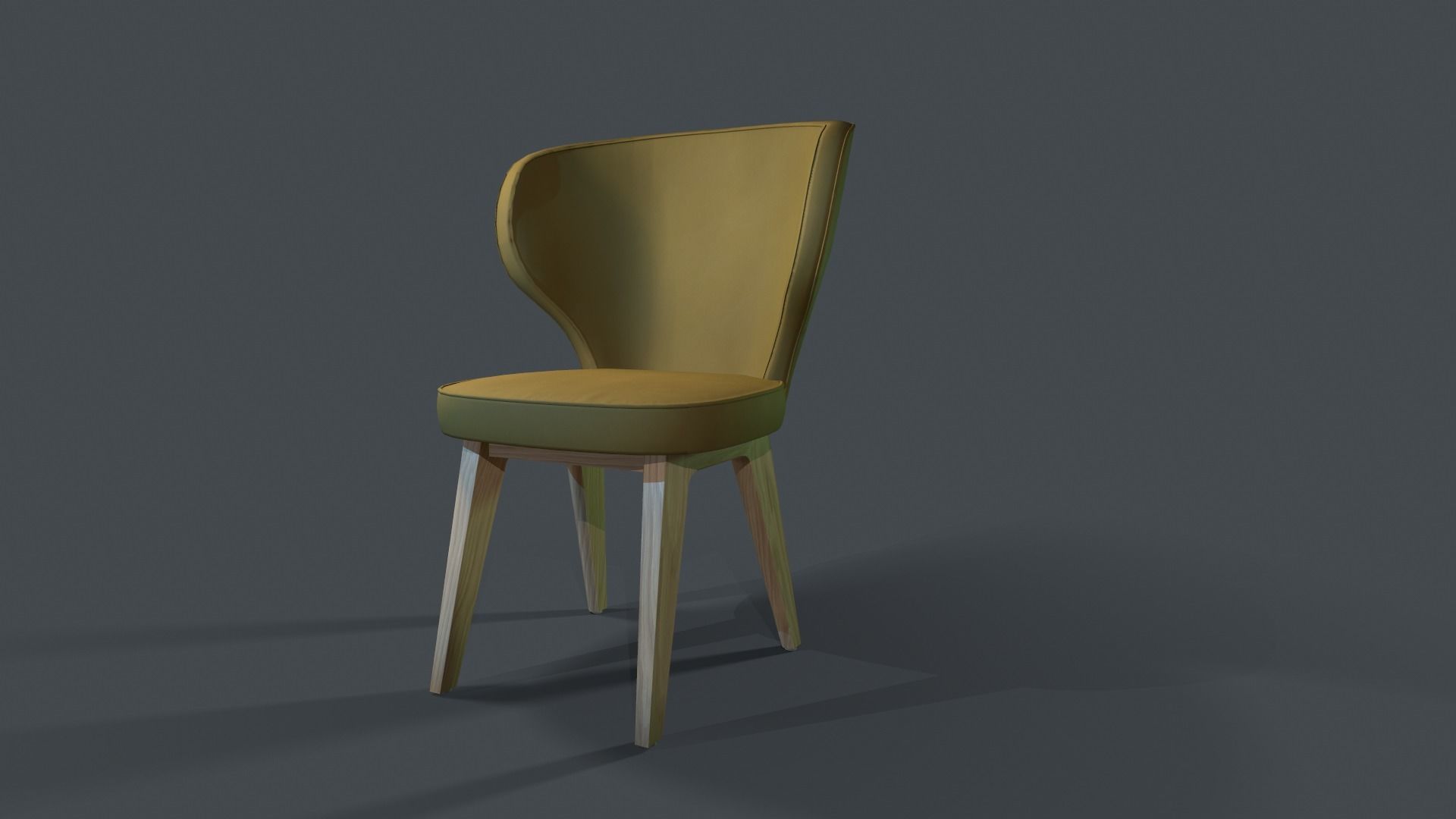 Armchair chair Low-poly 3D model_2