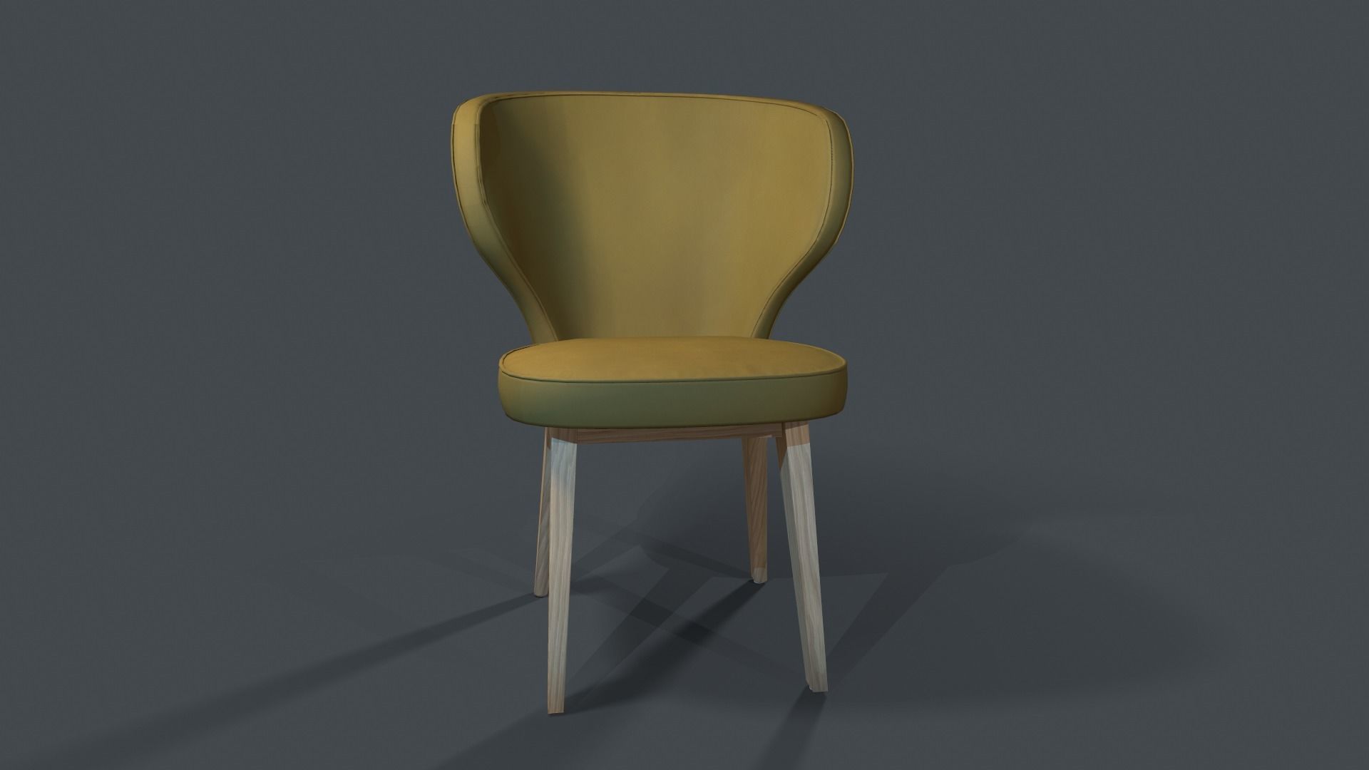 Armchair chair Low-poly 3D model_3