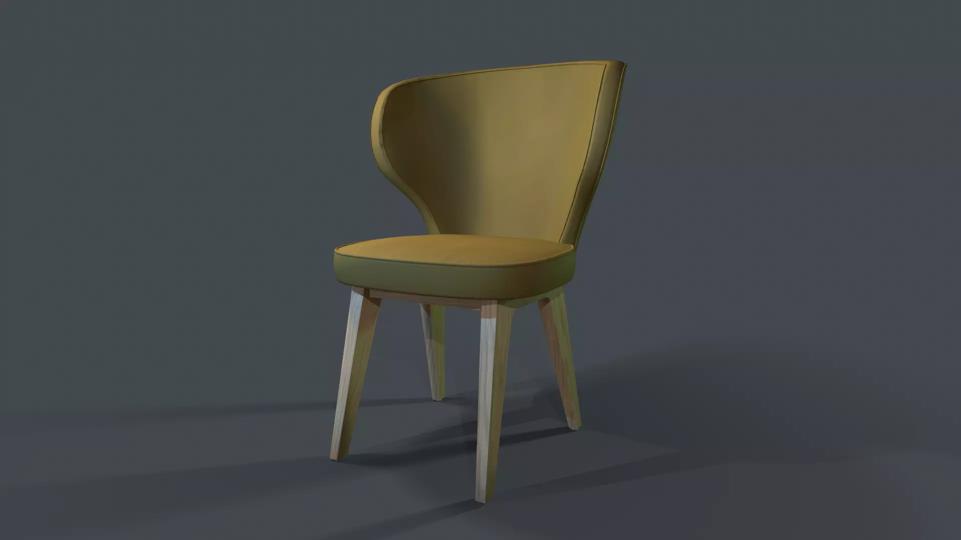 Armchair chair Low-poly 3D model_0