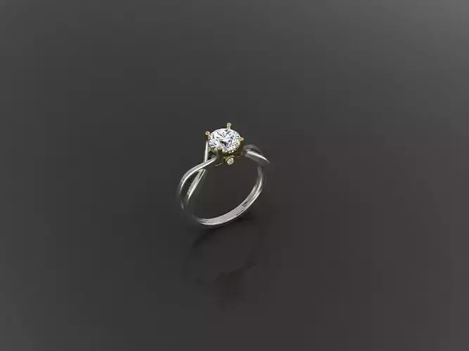 Elegant Women Ring with Intricate Weave and Smooth Wave Design 3D print model