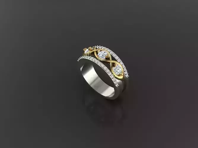 Modern Women Ring with Sleek Curves and Sharp Elegant Lines