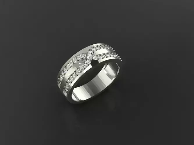Elegant Women Ring with Smooth Curves and Delicate Wave Design