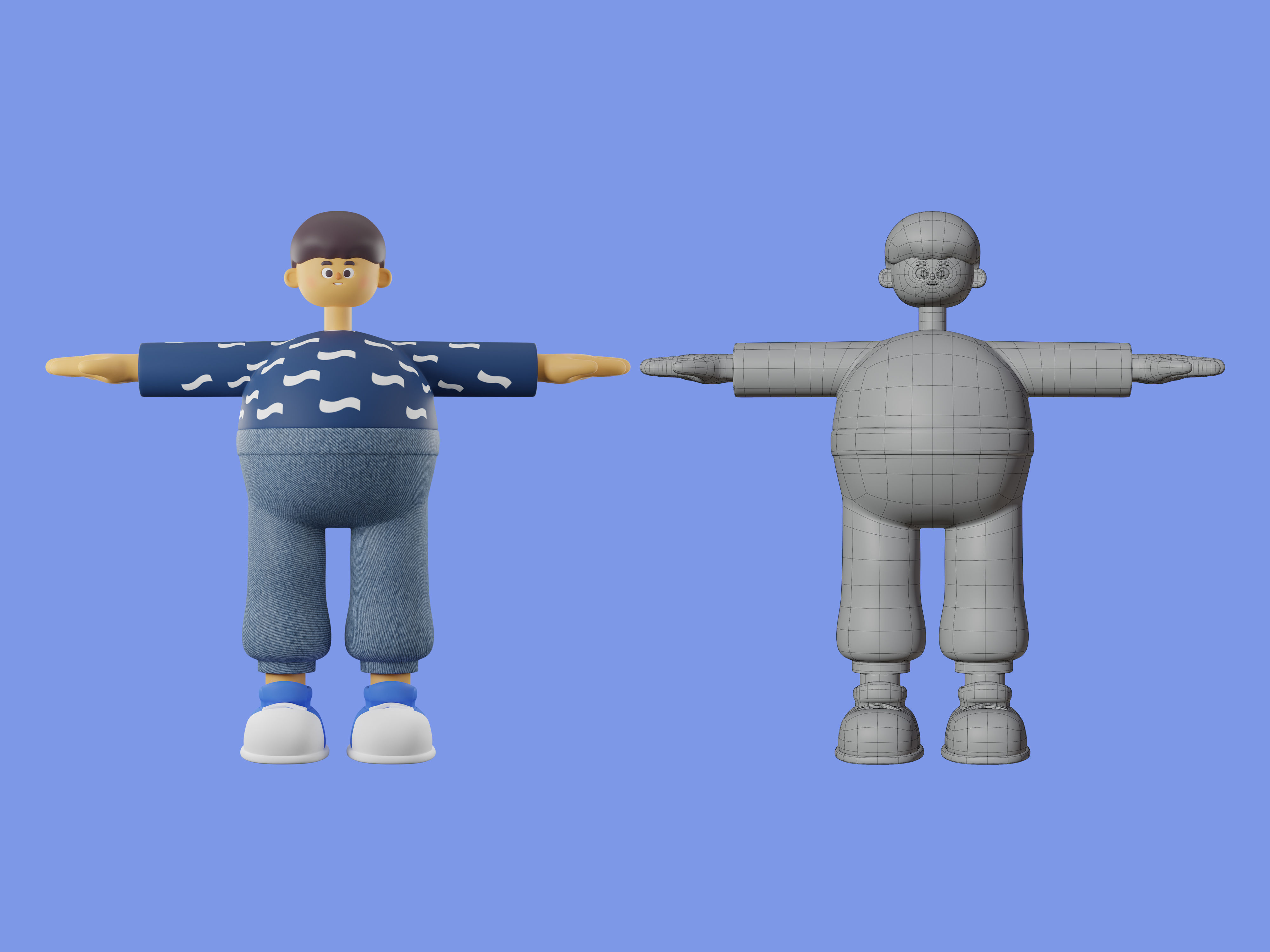 3d character casual young man 3D model 3D model_1