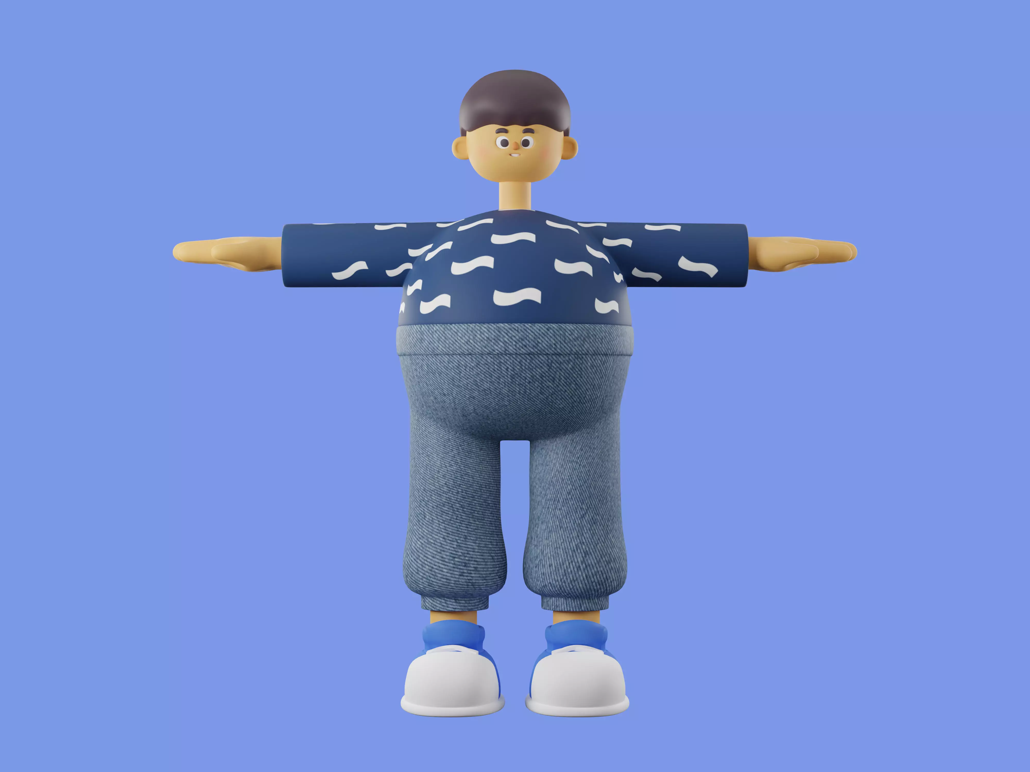 3d character casual young man 3D model 3D model_0