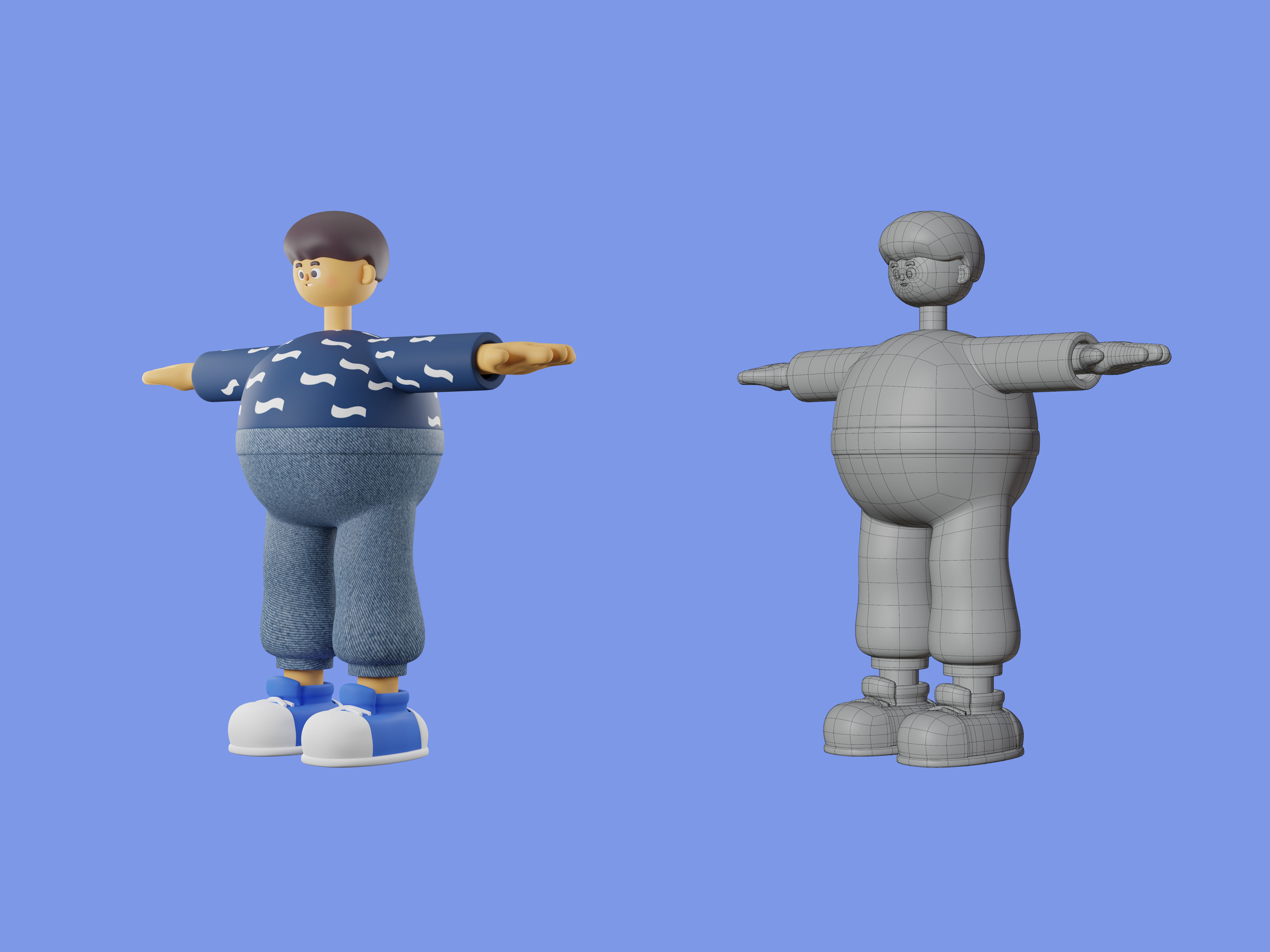 3d character casual young man 3D model 3D model_6