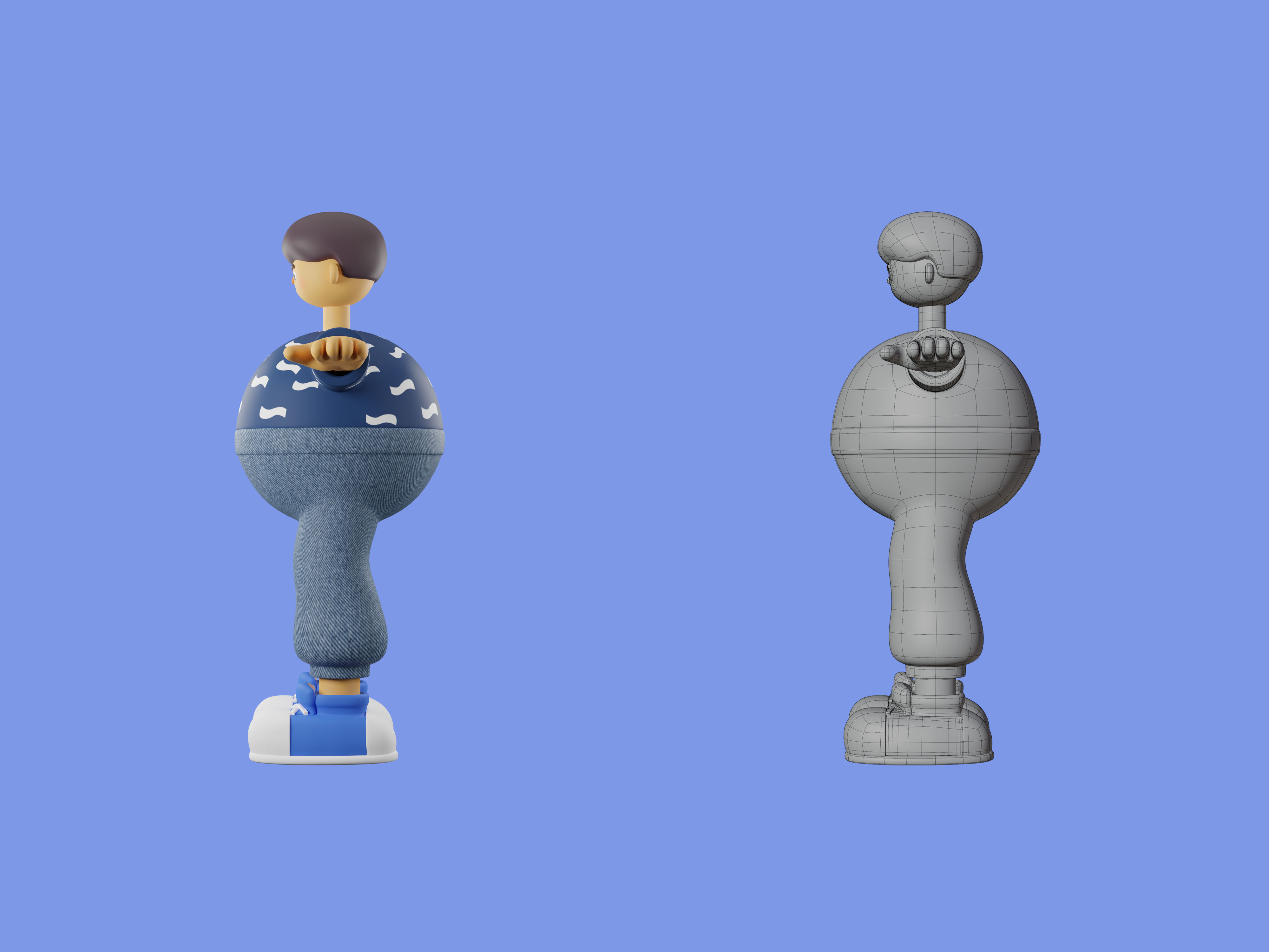 3d character casual young man 3D model 3D model_5