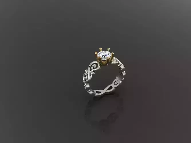 Elegant Women Ring with Modern Weave Pattern and Smooth Curves 3D print model