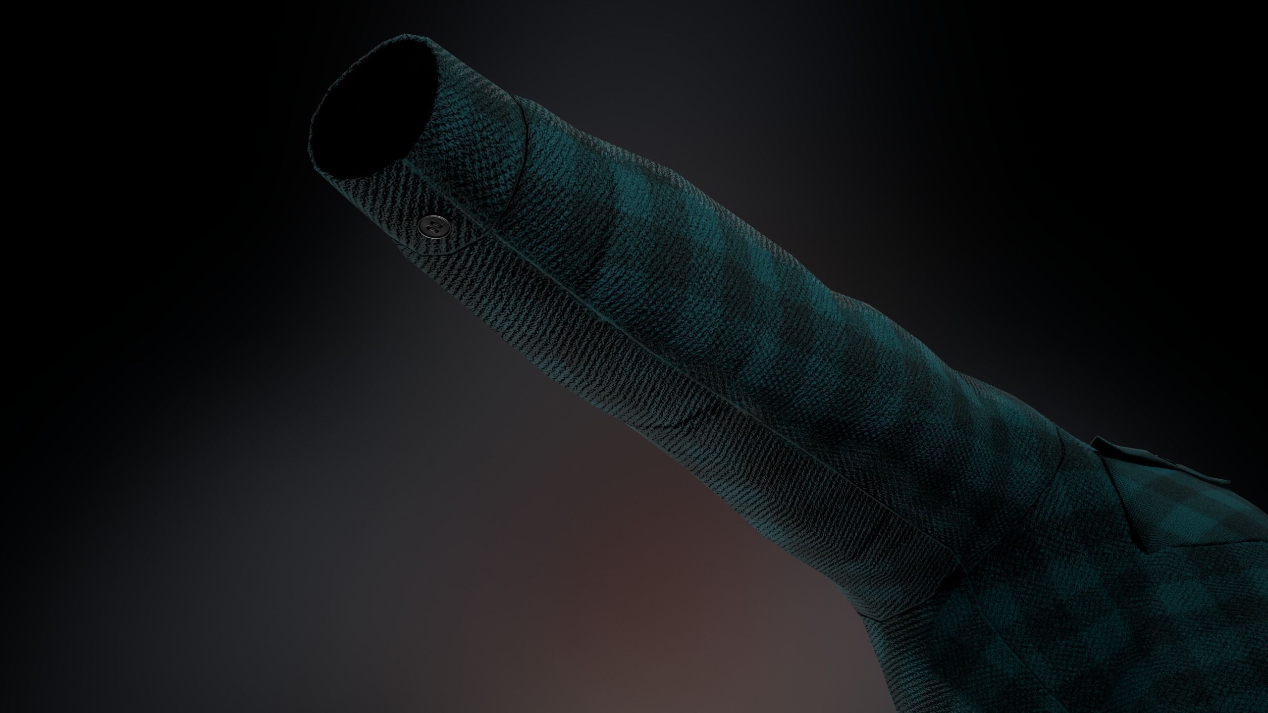 Cyan Flannel Shirt  Low-poly 3D model_9