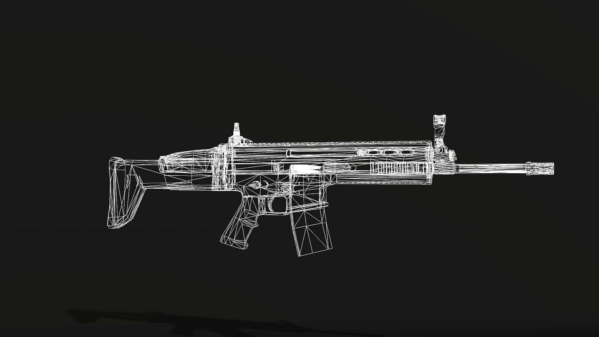 SCAR-L assault rifle 3D model_4