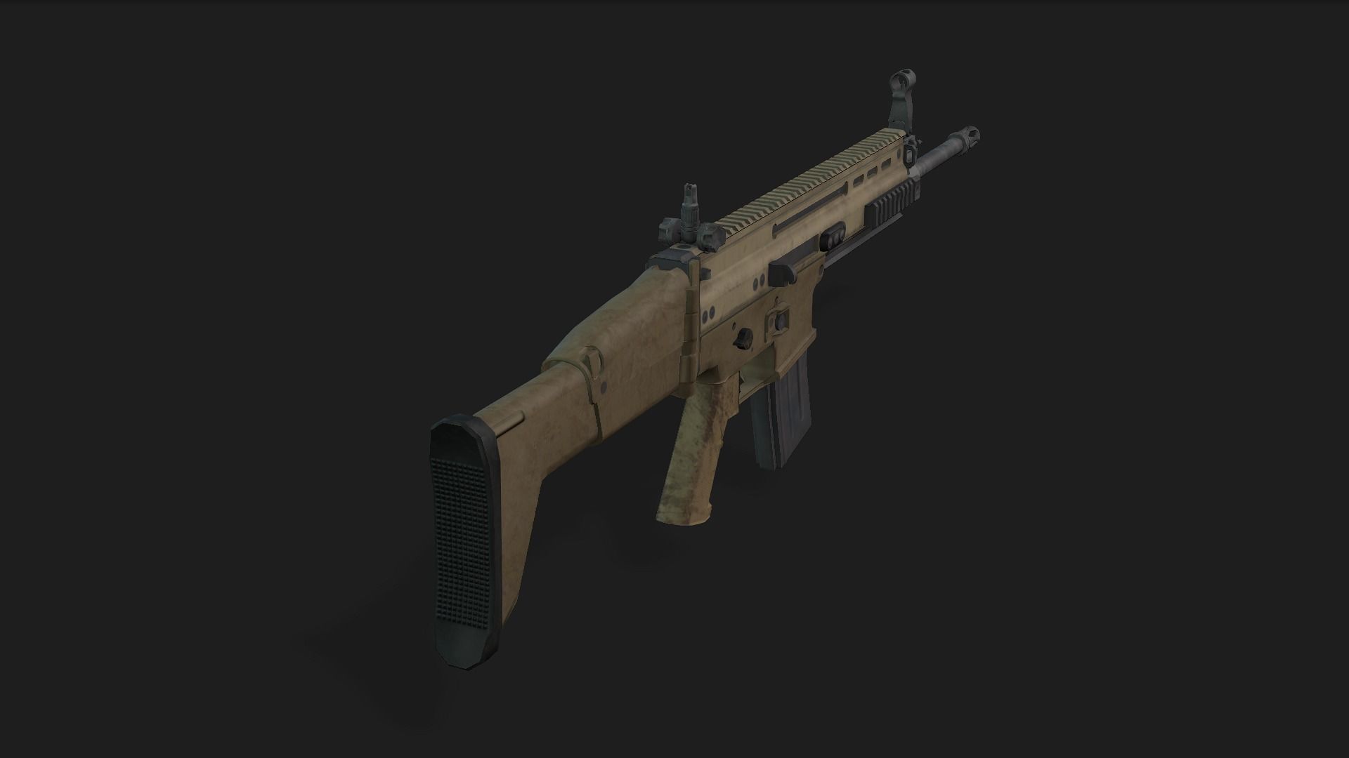 SCAR-L assault rifle 3D model_1