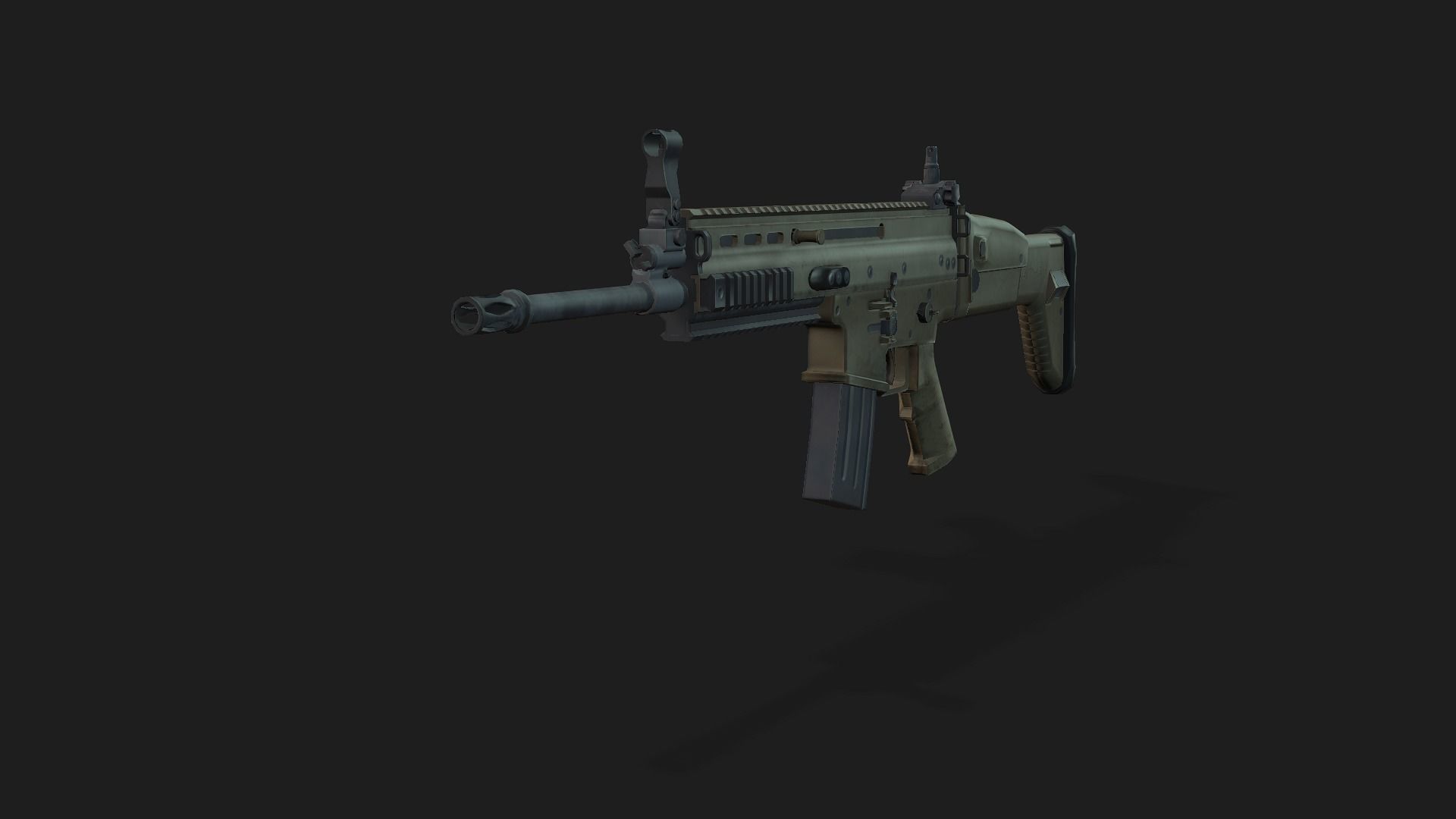 SCAR-L assault rifle 3D model_3