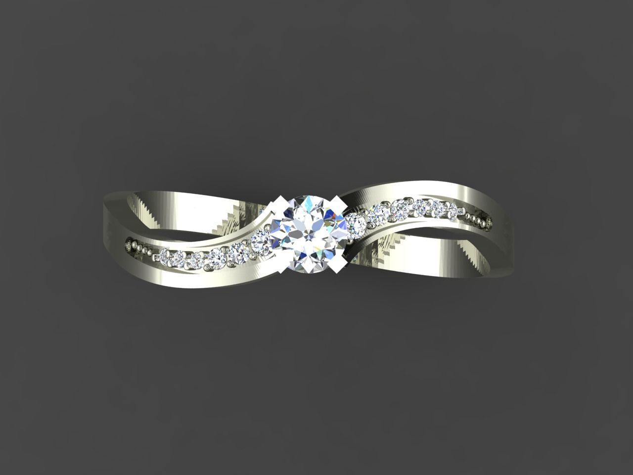 Refined Women Band Featuring Twisted Lines and Delicate Details 3D print model_6