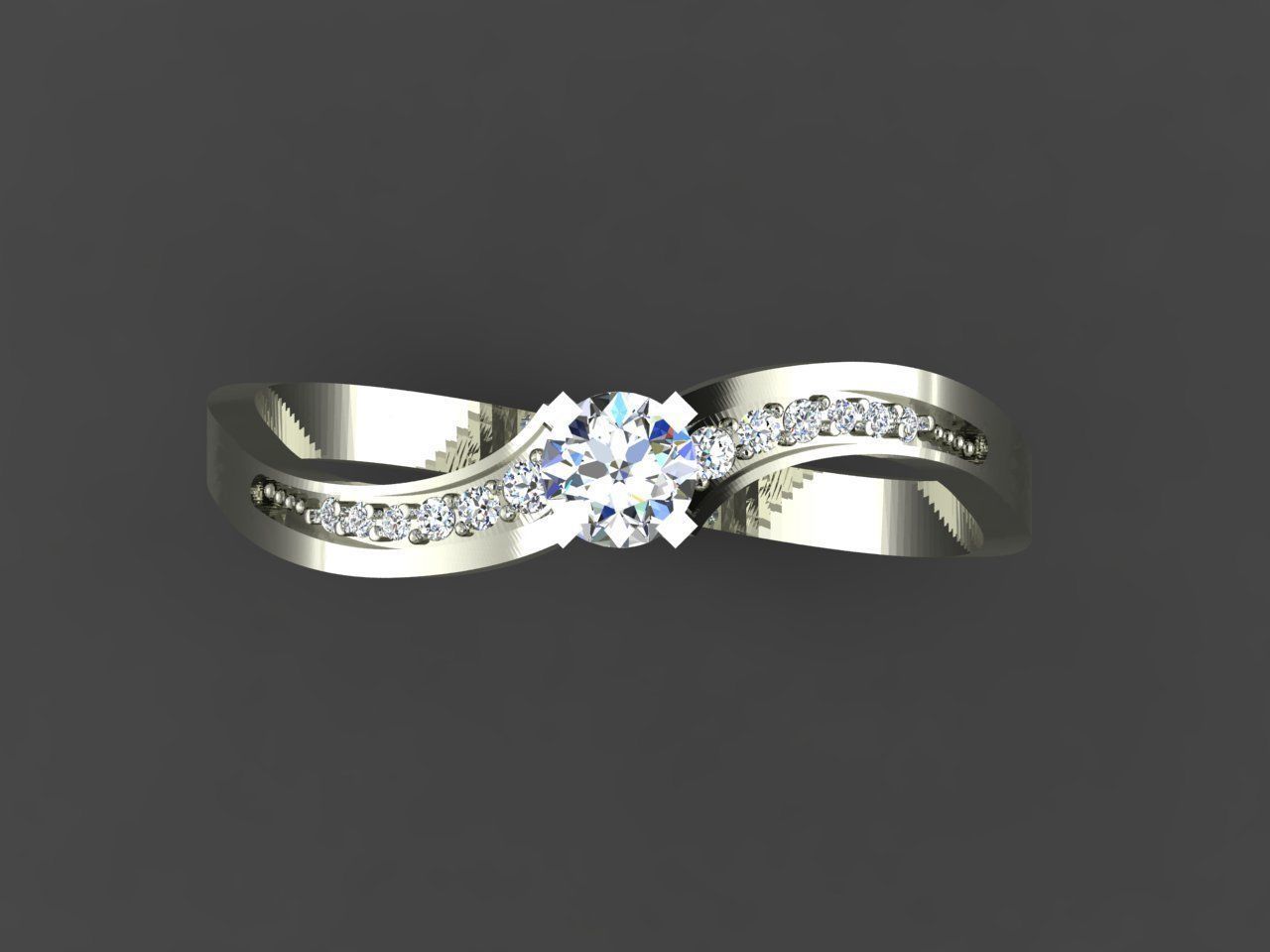 Refined Women Band Featuring Twisted Lines and Delicate Details 3D print model_7