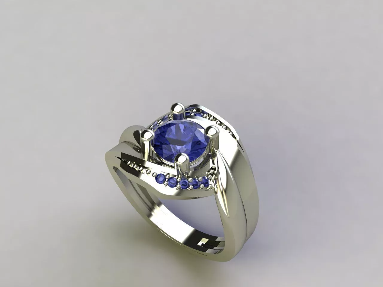 Stylish Women Ring 3D Model STL 3DM Format for Jewelry Print 3D print model