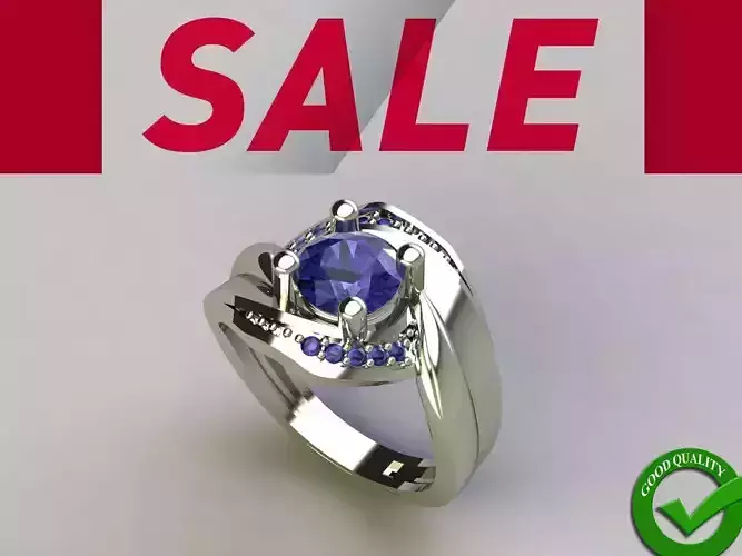 Stylish Women Ring 3D Model STL 3DM Format for Jewelry Print