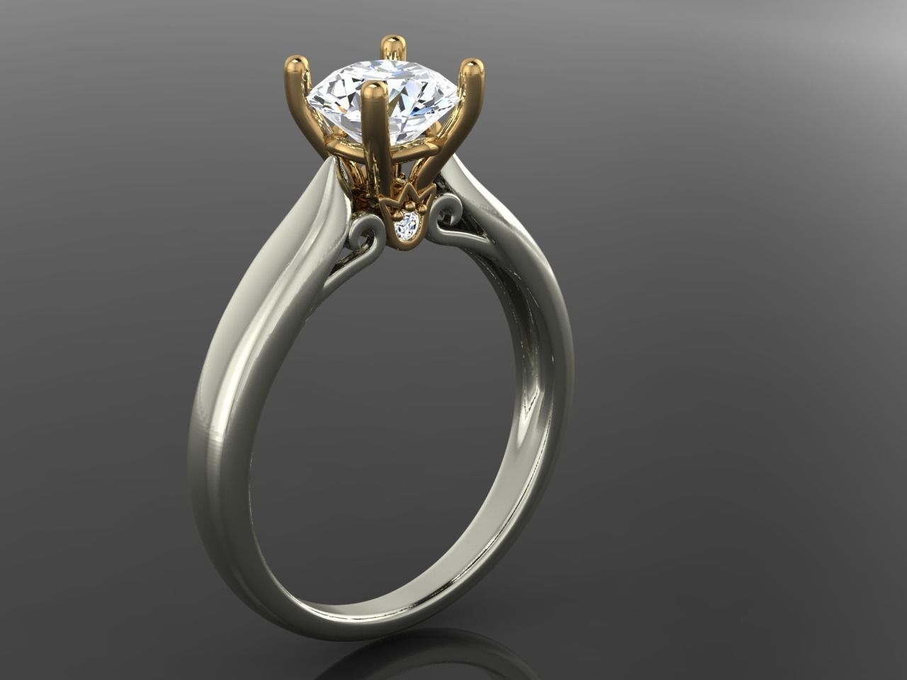 Delicate Women Ring with Graceful Wave Pattern and Smooth Curves 3D print model_8