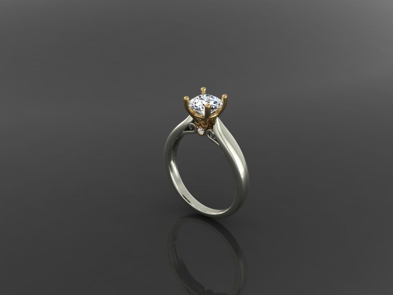 Delicate Women Ring with Graceful Wave Pattern and Smooth Curves 3D print model_3