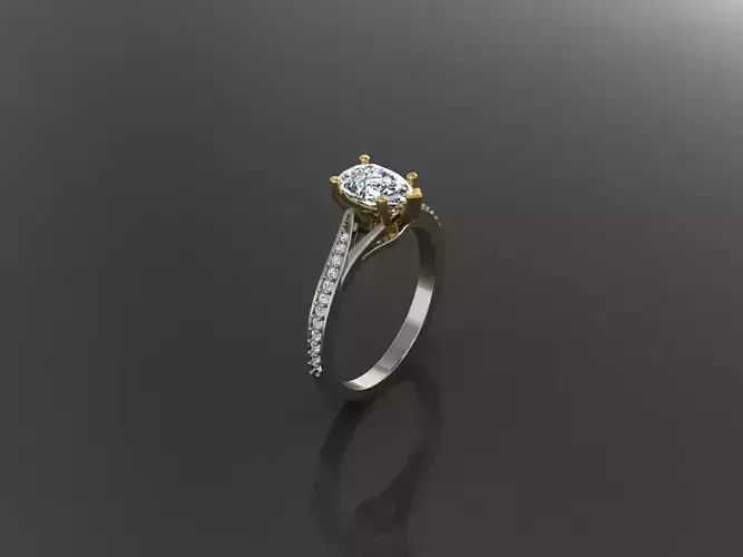 Women Band with Central Groove and Polished Smooth Finish 3D print model