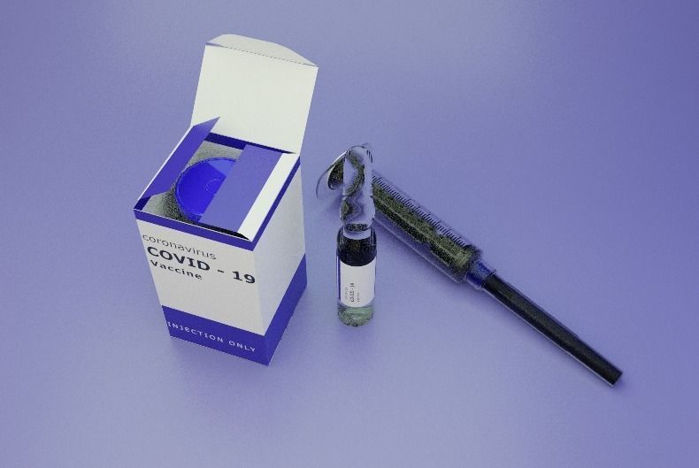 Vaccine Covid-19 with Ampule and Syringe 3D model 3D model_20