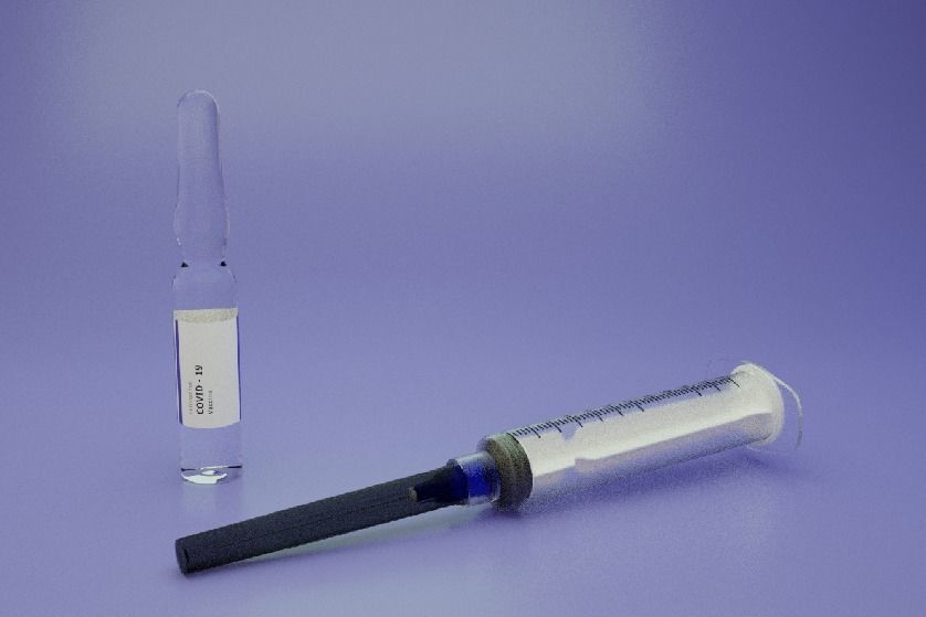 Vaccine Covid-19 with Ampule and Syringe 3D model 3D model_12