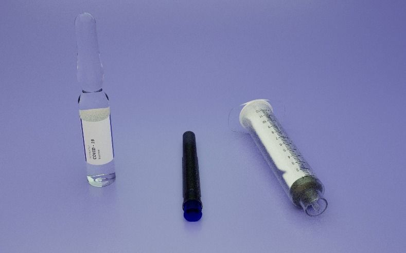 Vaccine Covid-19 with Ampule and Syringe 3D model 3D model_21