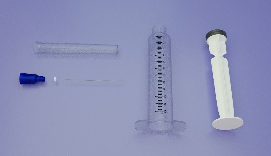 Vaccine Covid-19 with Ampule and Syringe 3D model 3D model_8