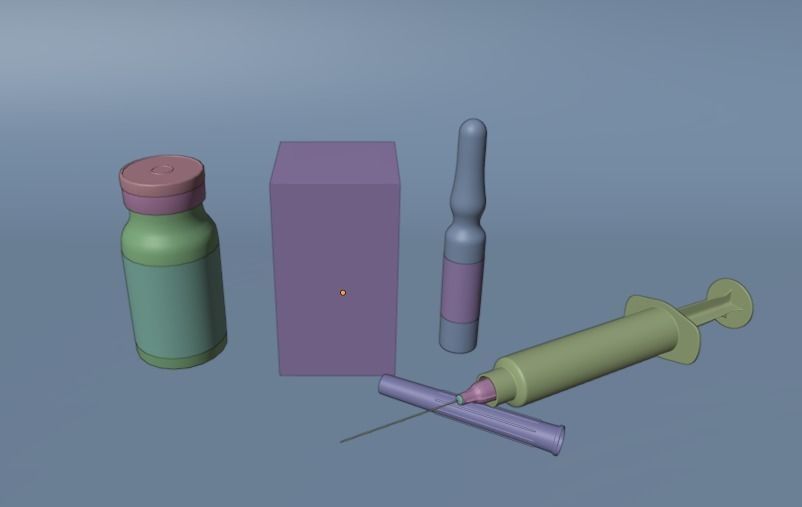 Vaccine Covid-19 with Ampule and Syringe 3D model 3D model_15