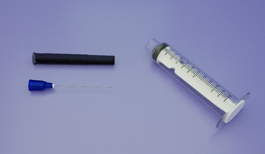 Vaccine Covid-19 with Ampule and Syringe 3D model 3D model_18