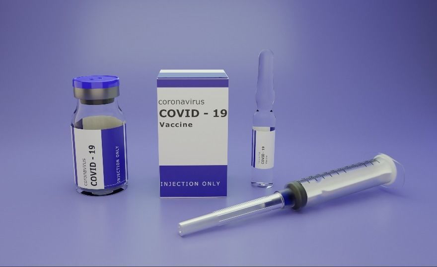 Vaccine Covid-19 with Ampule and Syringe 3D model 3D model_1