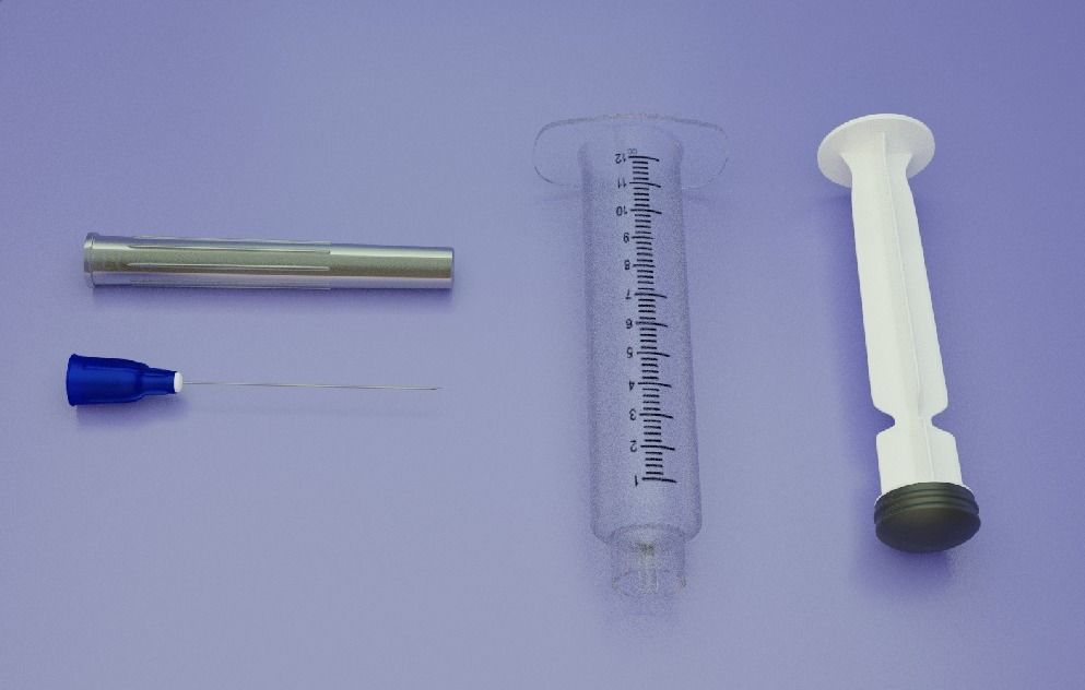 Vaccine Covid-19 with Ampule and Syringe 3D model 3D model_11