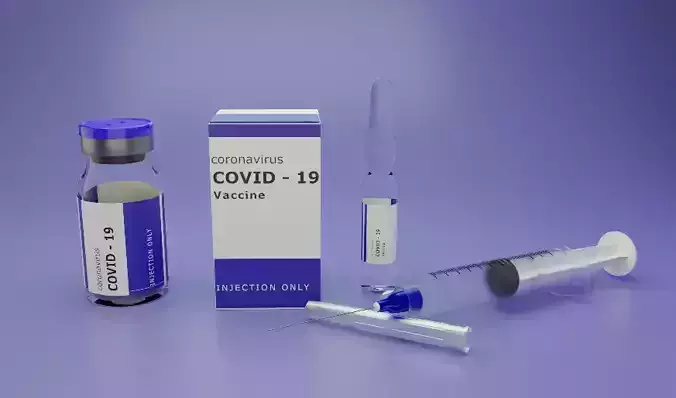 Vaccine Covid-19 with Ampule and Syringe 3D model