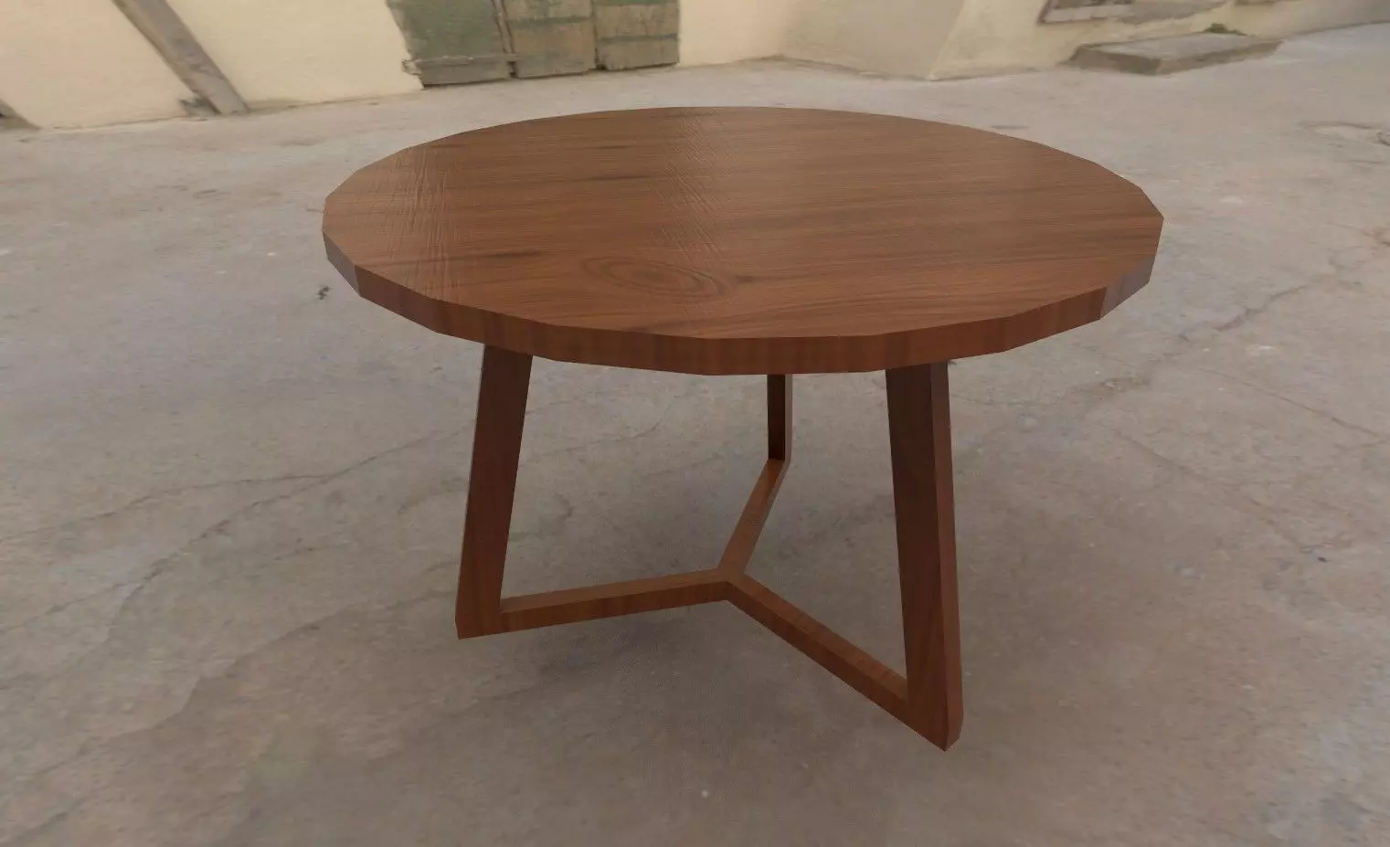 CoffeeTable3 side table with wooden top Low-poly 3D model_0