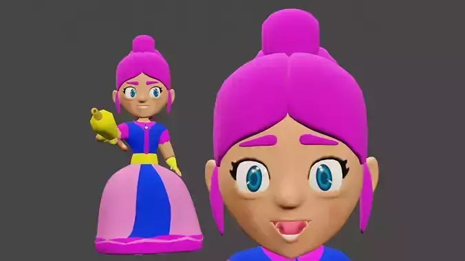 3D CARTOON GIRL CHARACTER RIGGED 