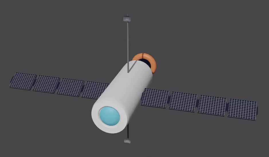 Space Pod Or Hubble Space Telescope Free low-poly 3D model_0