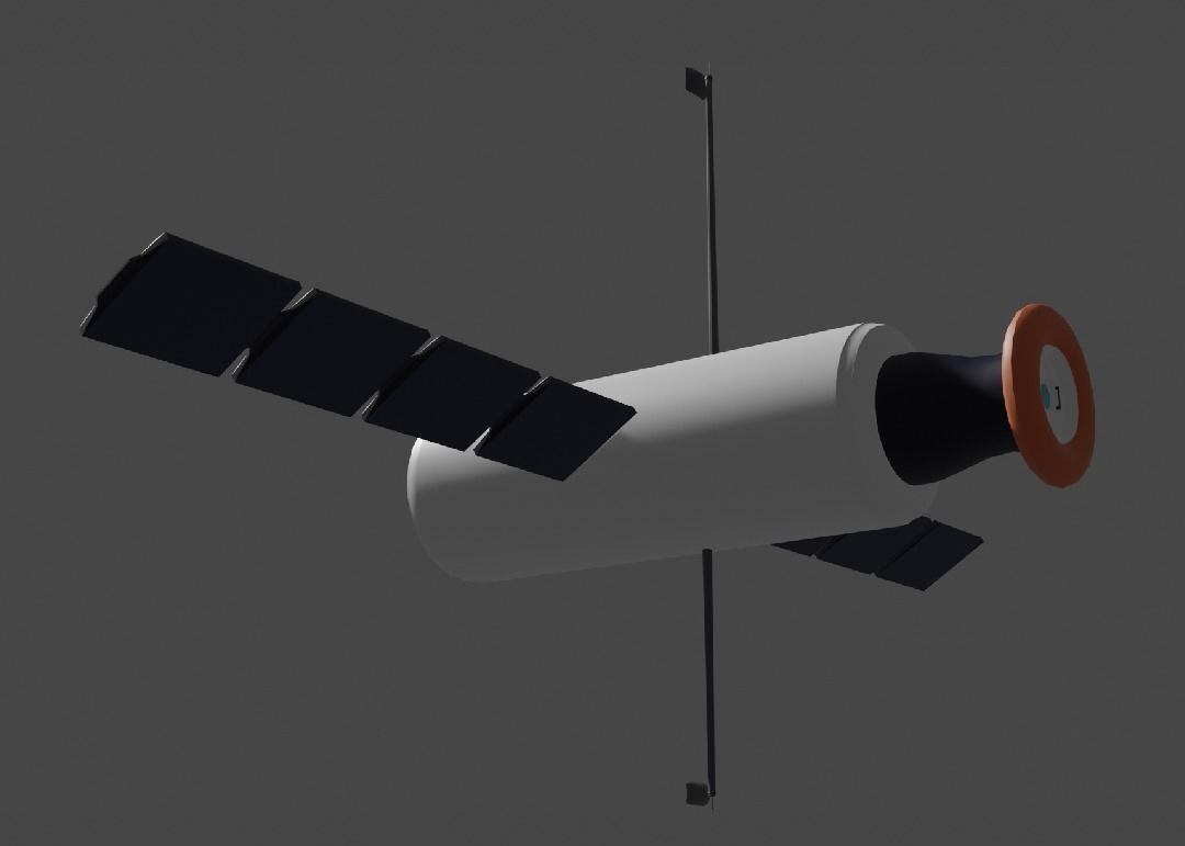 Space Pod Or Hubble Space Telescope Free low-poly 3D model_1