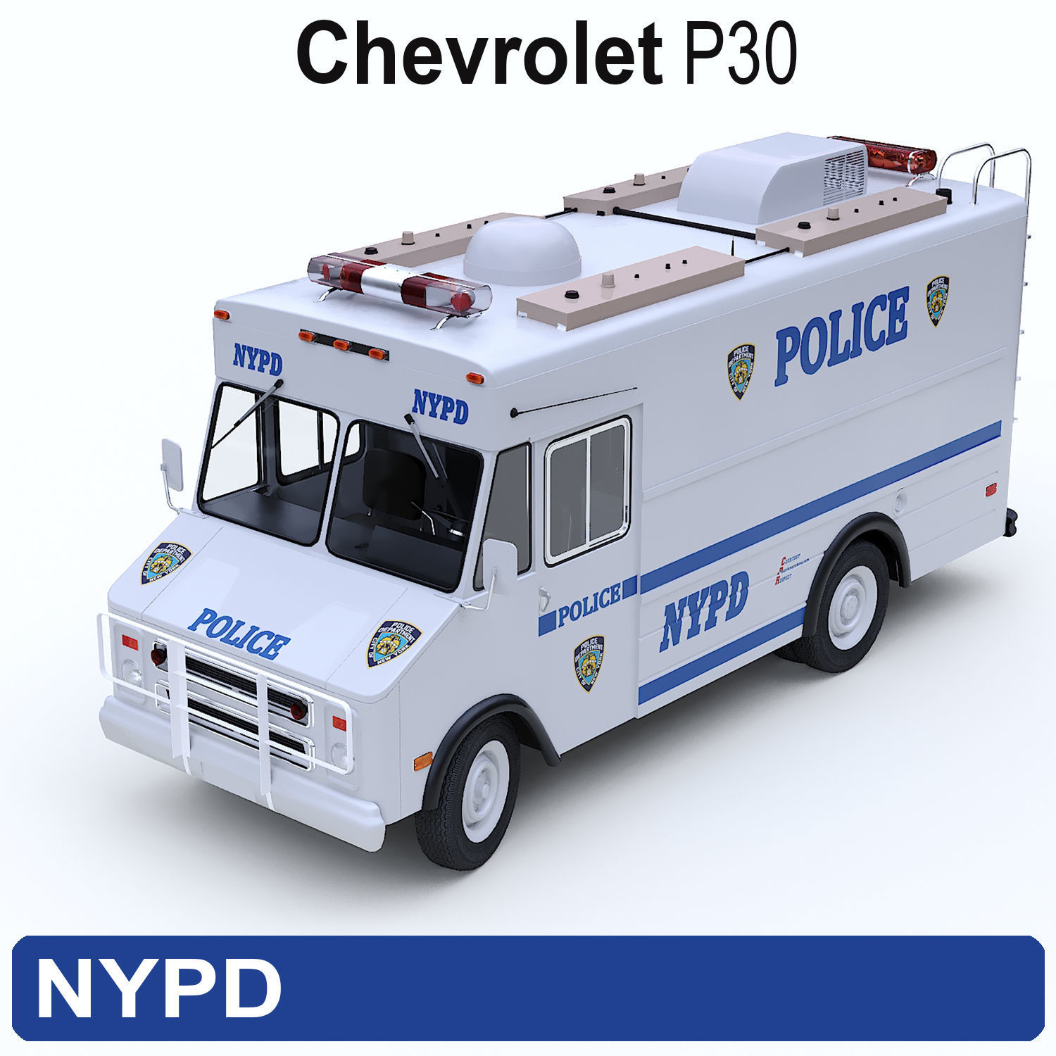 Chevrolet P30 step van  NYPD 3D model_1