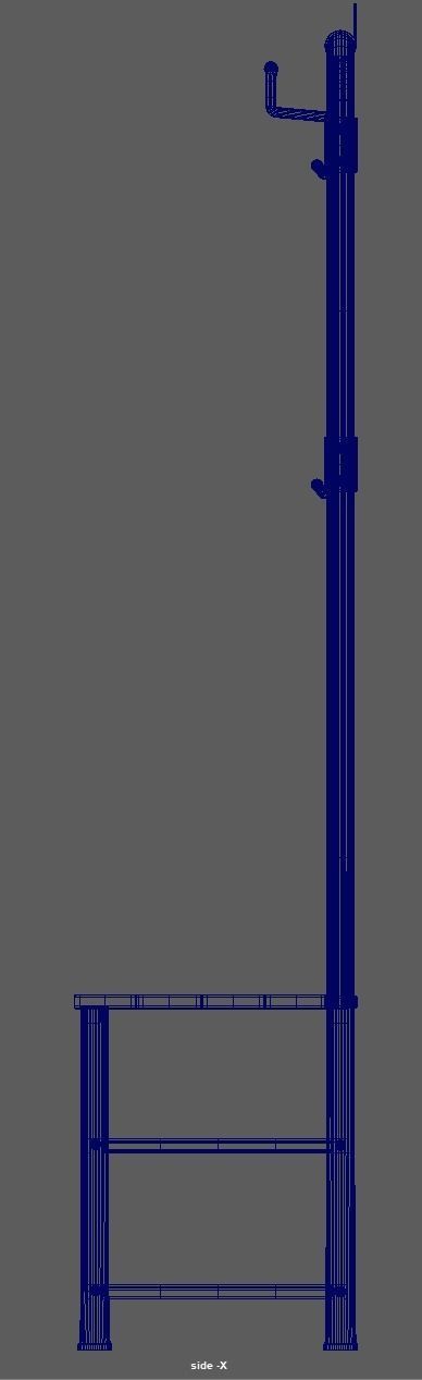 Coat and Shoe Rack Low-poly 3D model_7